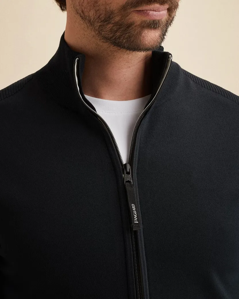 Gebreid vest Vanguard navy normale fit