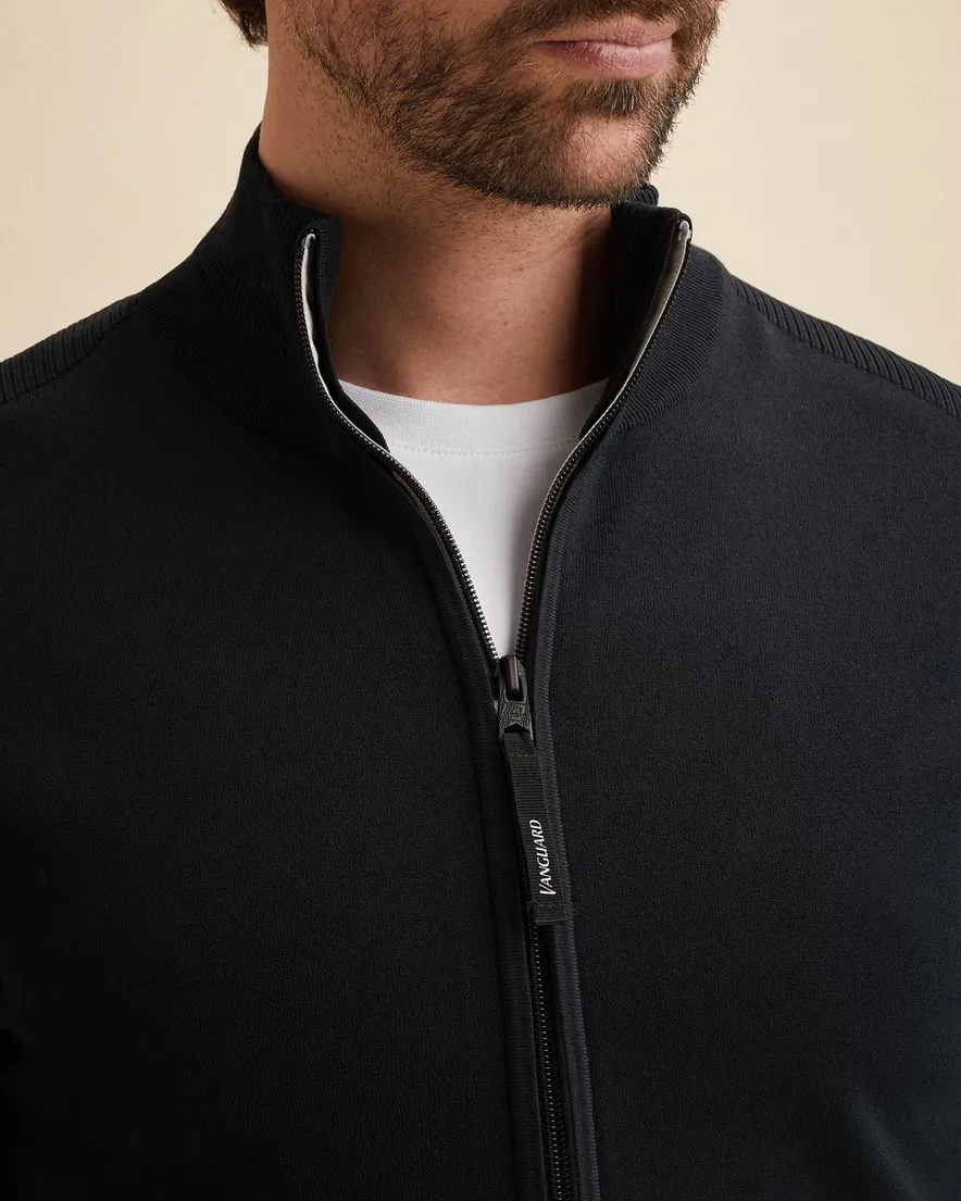 Vanguard vest donkerblauw gebreid