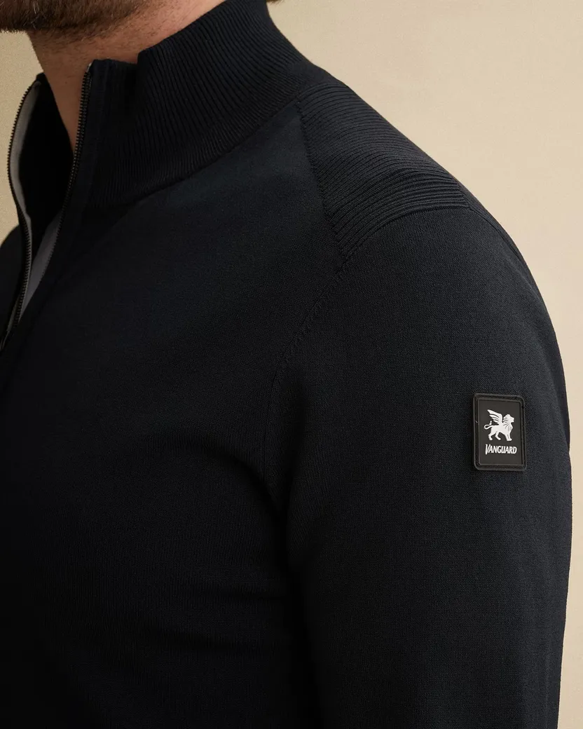 Gebreid vest Vanguard navy normale fit