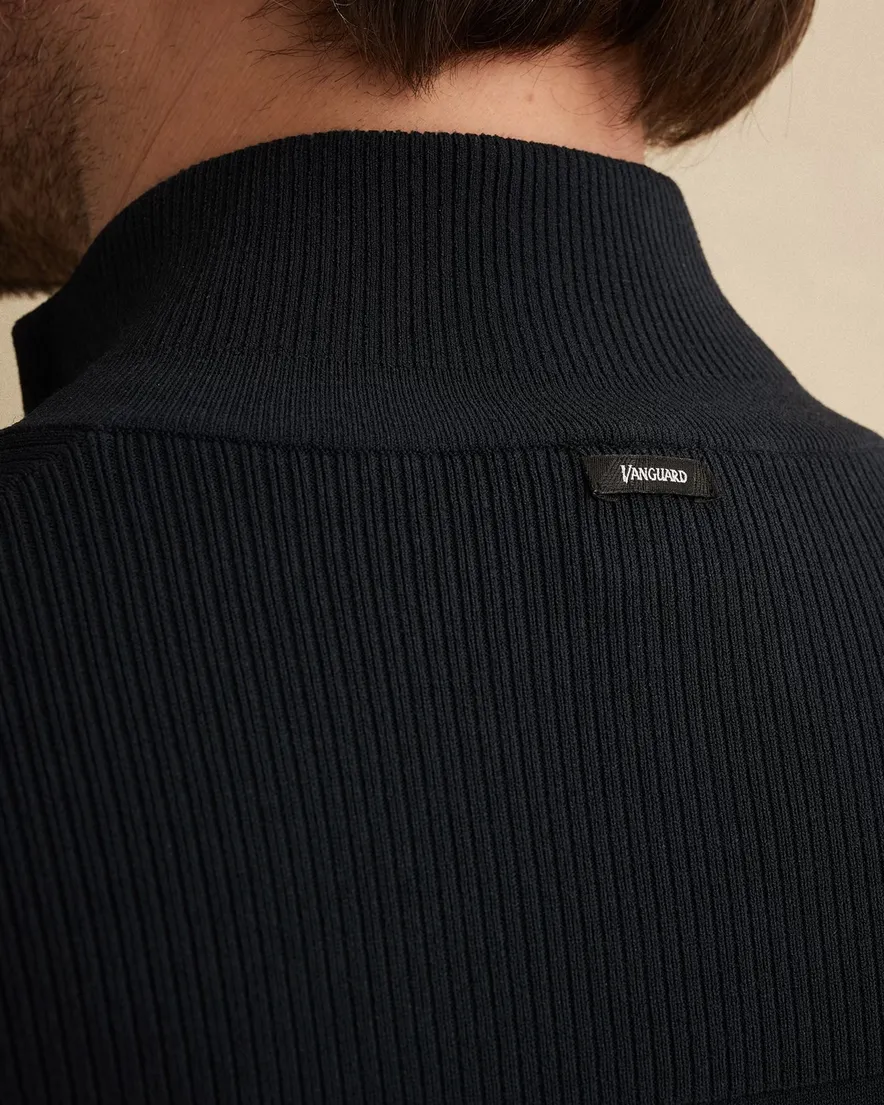 Vanguard vest donkerblauw gebreid