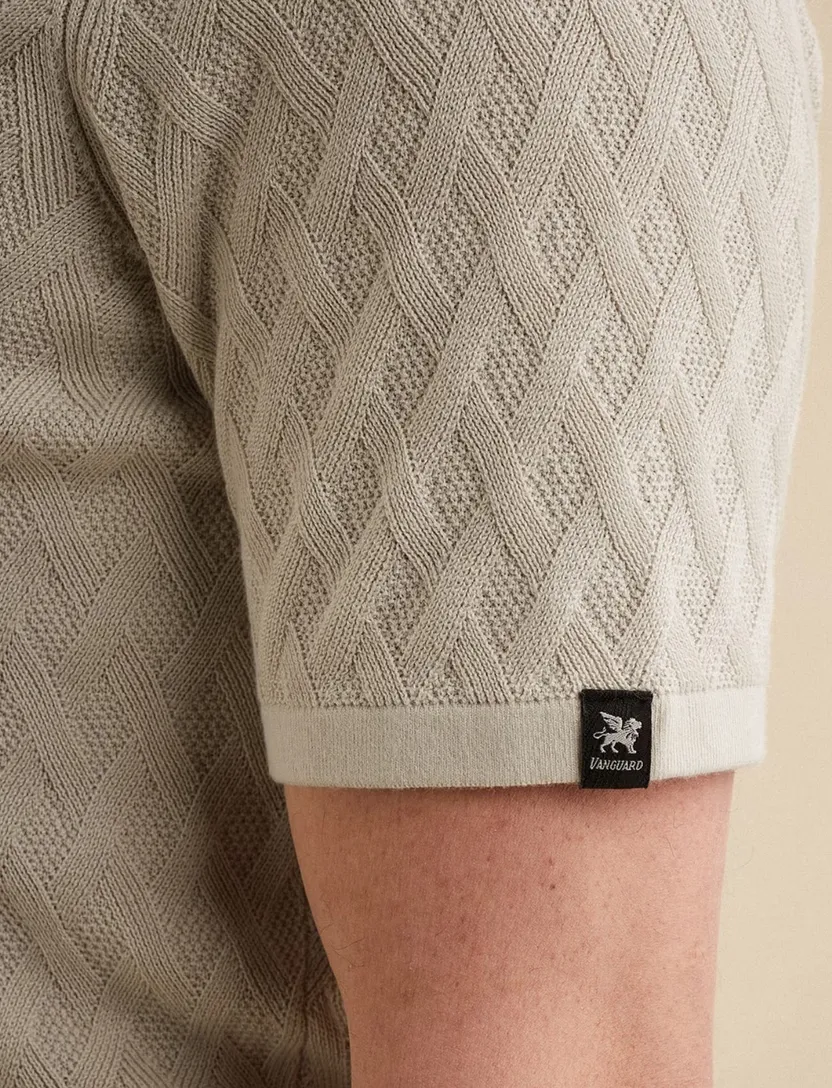 Gebreid poloshirts Vanguard met rits beige