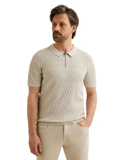 Vanguard Poloshirt Vanguard beige met rits