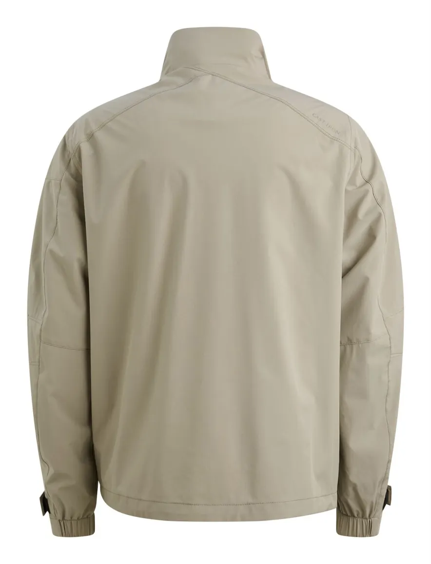 Beige softshell jas Cast Iron mouwboord met knoop