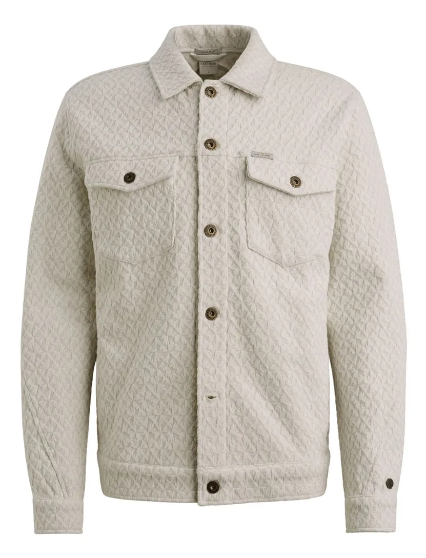 Overshirt Cast Iron creme met borstzak