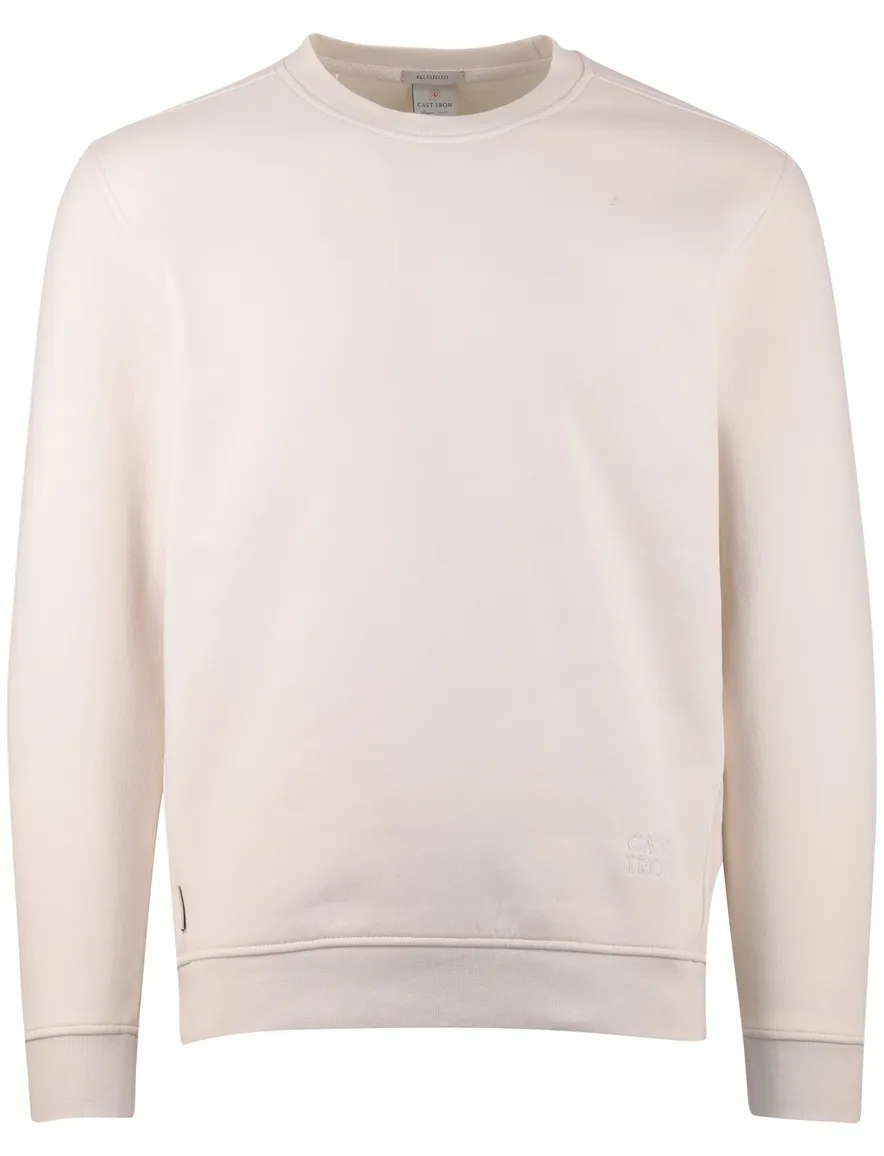Cast Iron sweater gebroken wit ronde hals