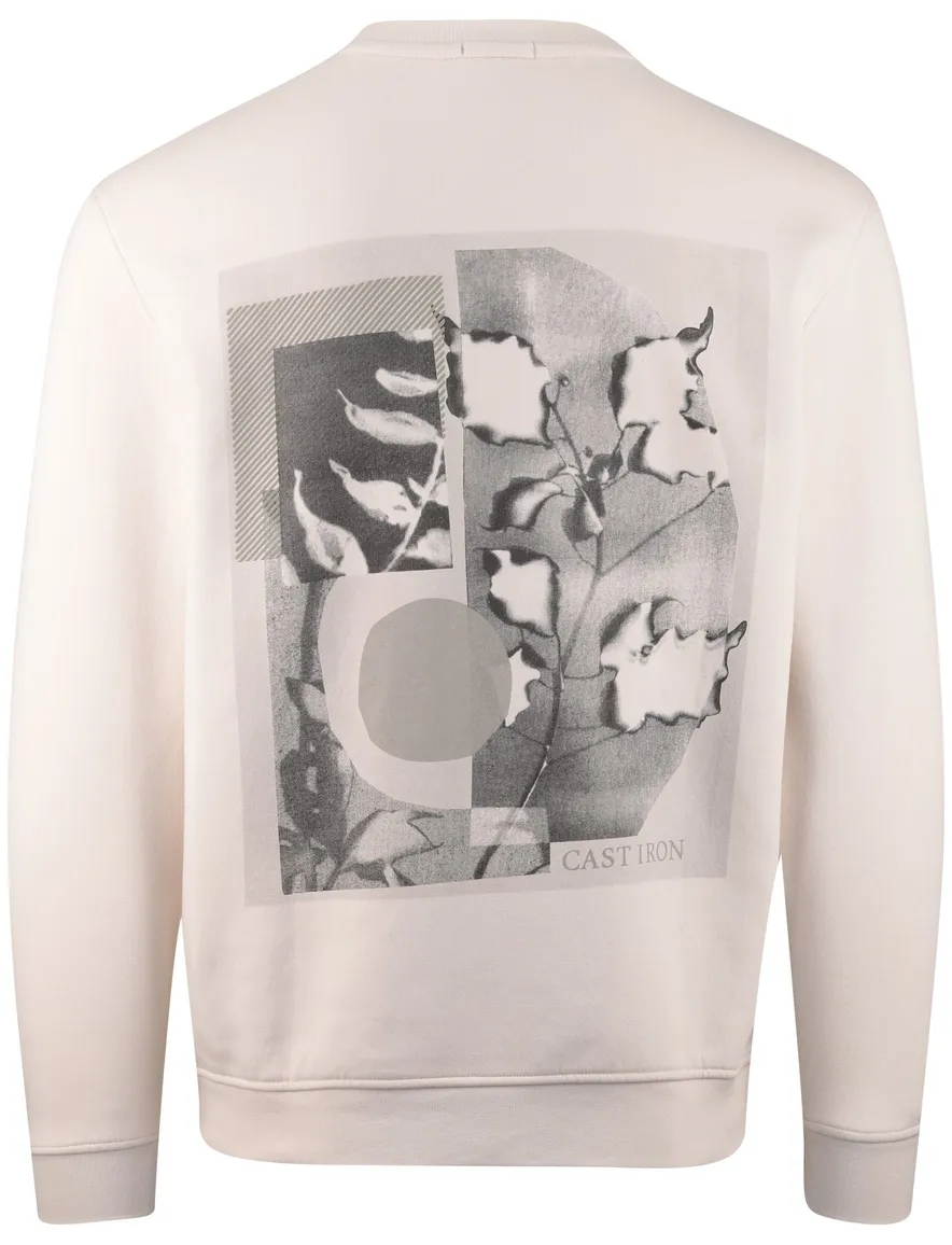beige sweater Cast Iron ronde hals backprint