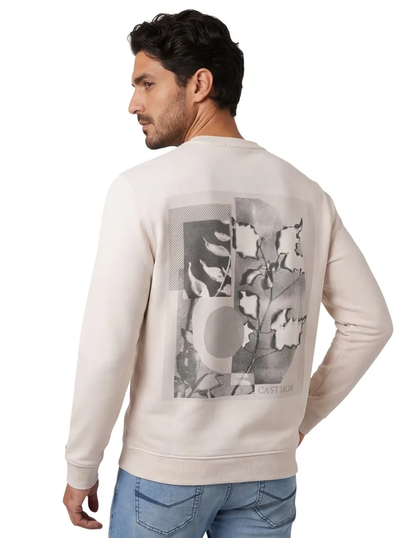 sweater Cast Iron beige backprint normale fit