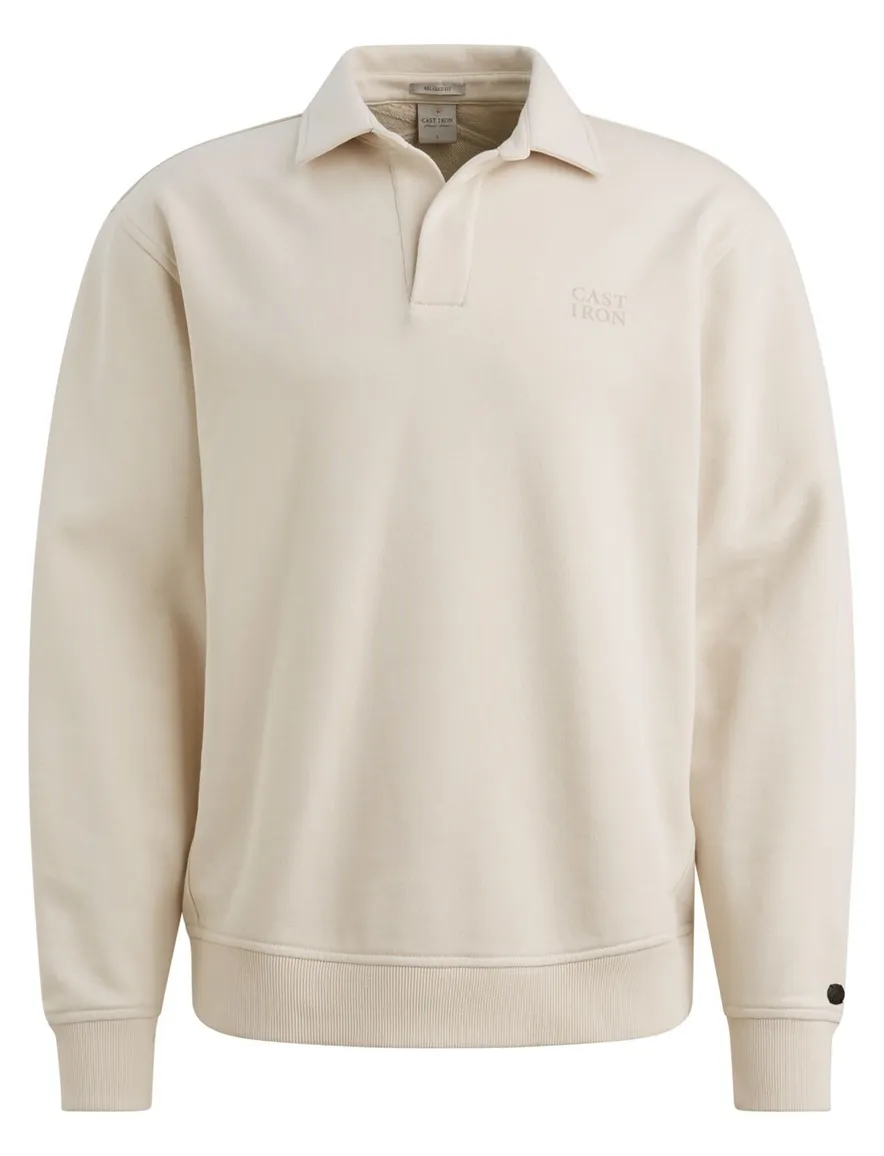 Cast Iron trui creme normale fit