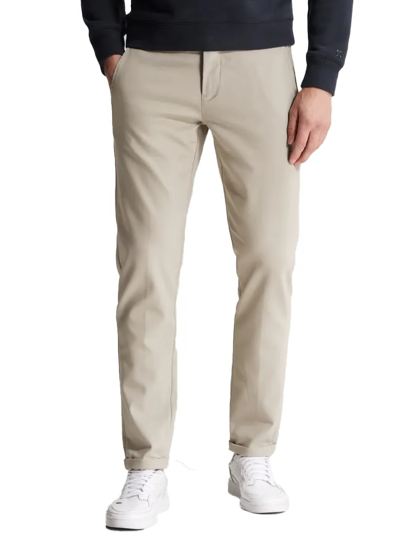 pantalon chino Cast Iron Cylas beige katoen