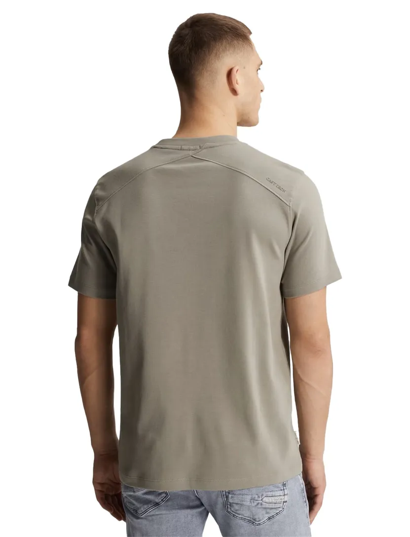 T-shirt Cast Iron groen regular fit