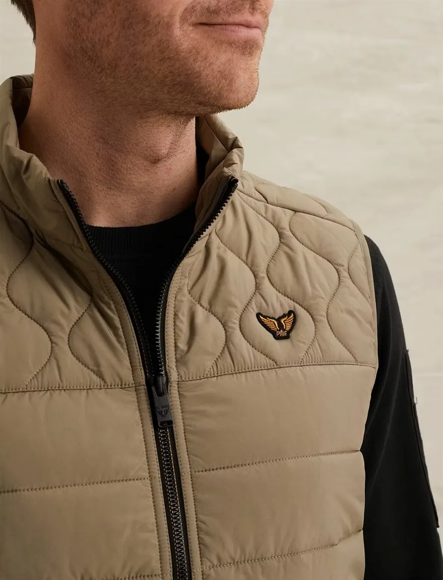 Bodywarmer PME Legend Yetliner khaki groen golf gestikte schouders