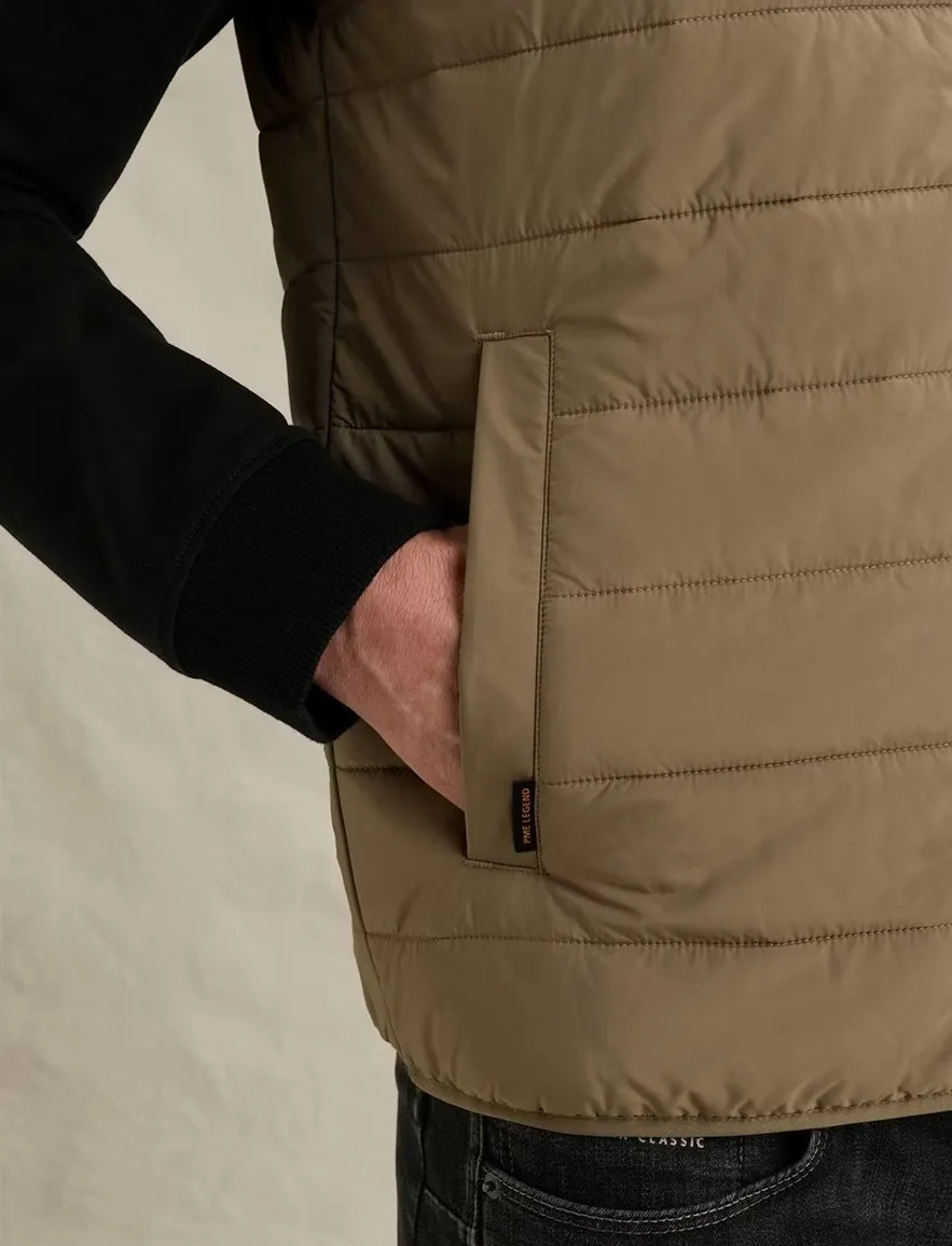 Bodywarmer PME Legend Yetliner khaki groen golf gestikte schouders