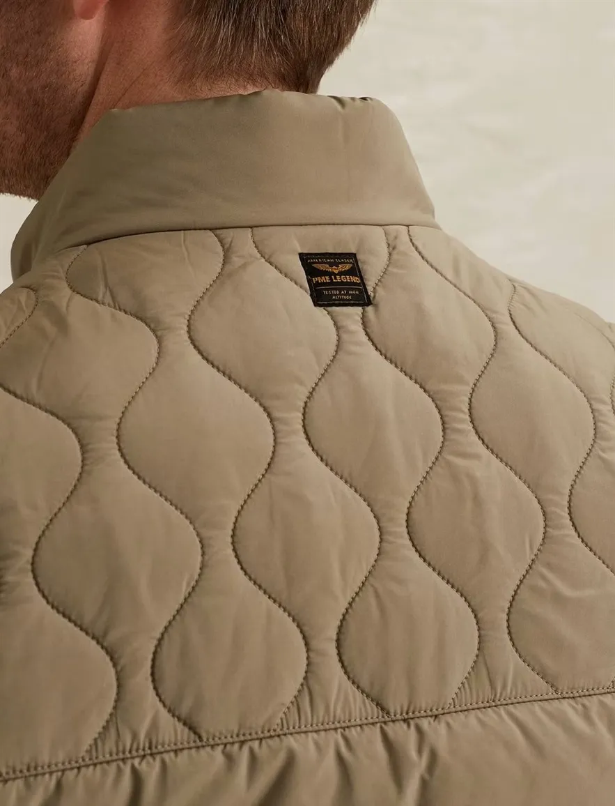 Bodywarmer PME Legend Yetliner khaki groen golf gestikte schouders