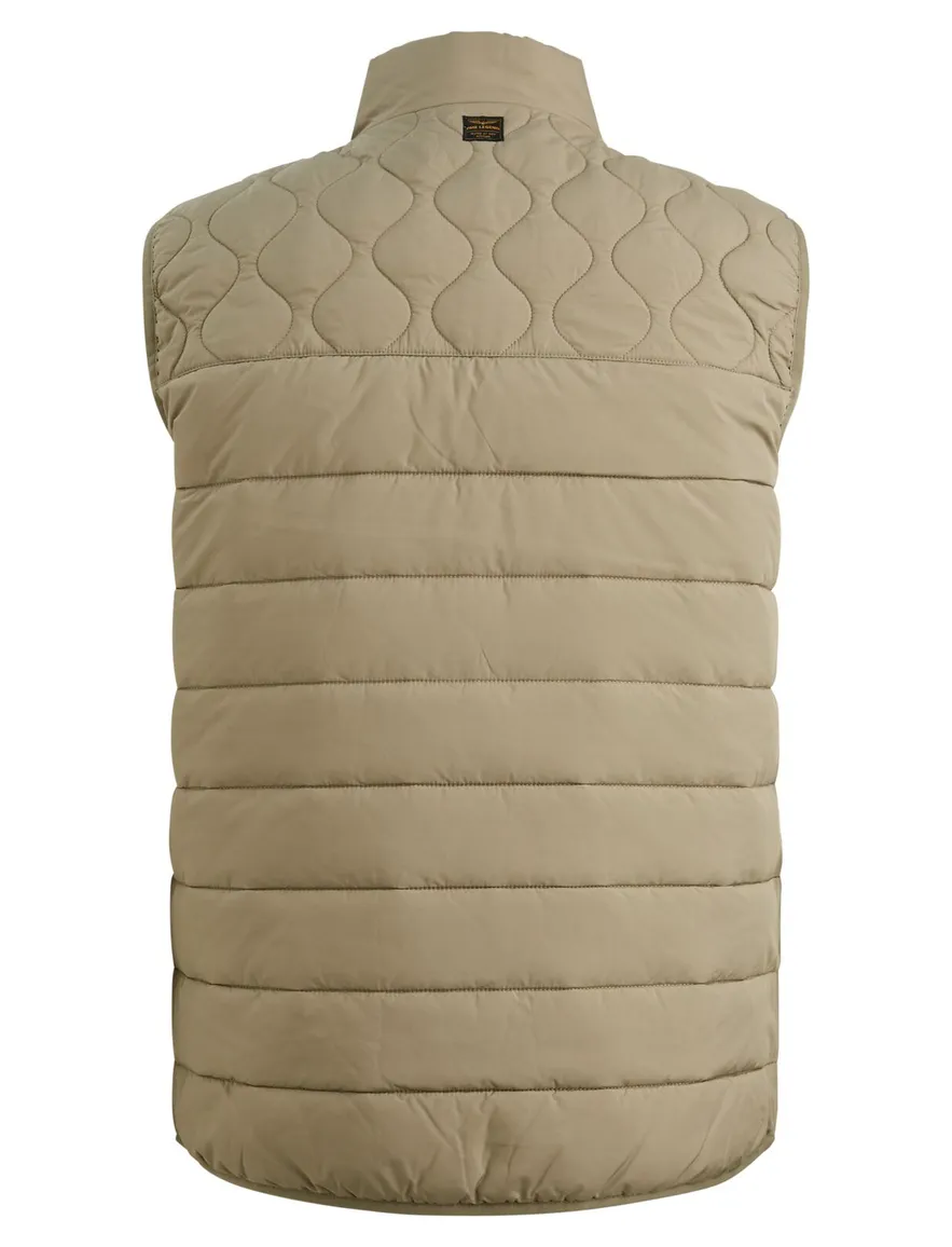 Bodywarmer PME Legend Yetliner khaki groen golf gestikte schouders