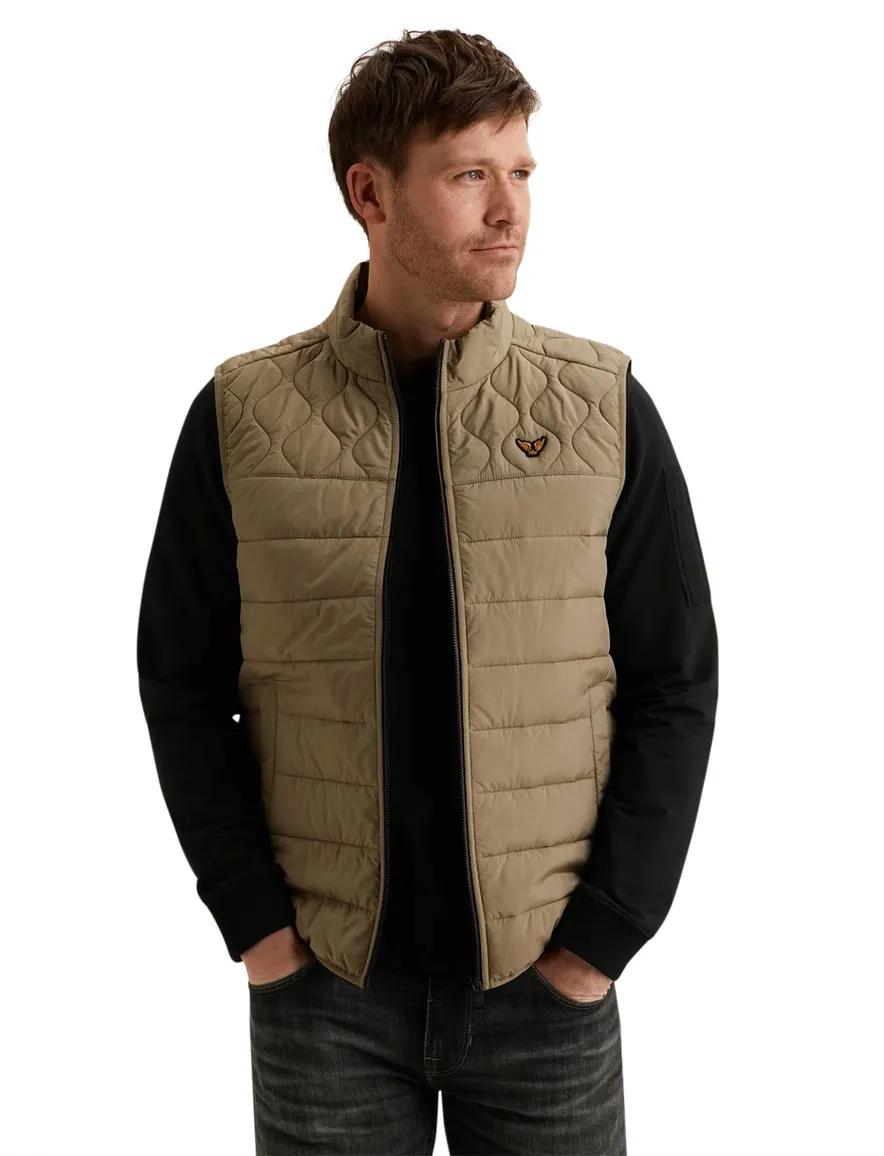 Bodywarmer PME Legend Yetliner khaki groen golf gestikte schouders