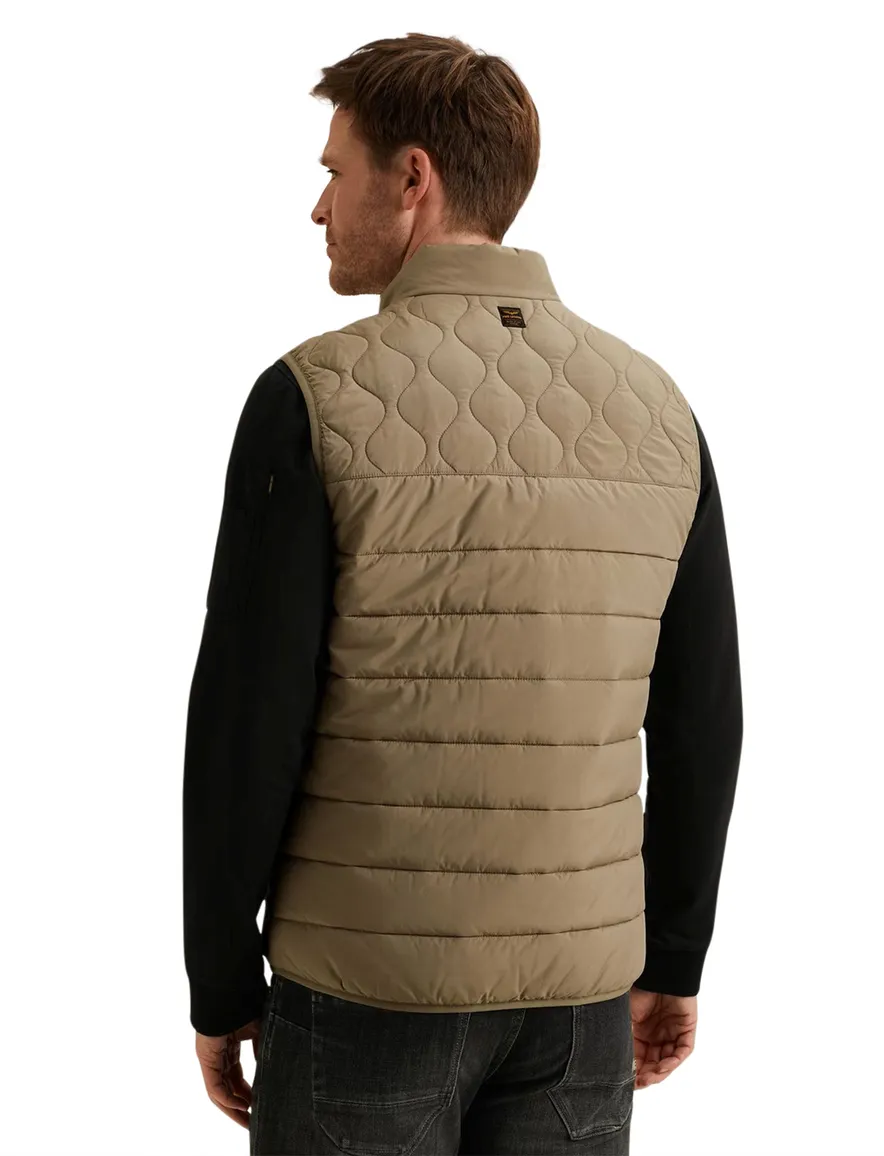 Bodywarmer PME Legend Yetliner khaki groen golf gestikte schouders