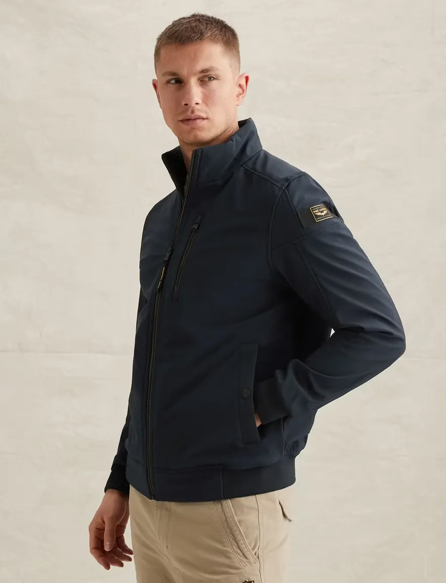 PME Legend Skyglider softshell jas donkerblauw borstzak met rits