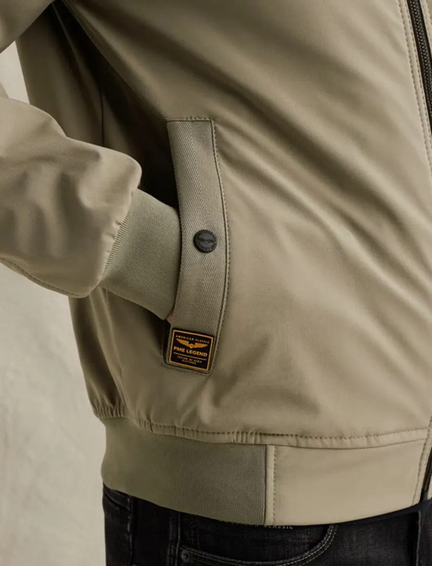Softshell jas PME Legend Skyglider khaki groen elastische tailleband