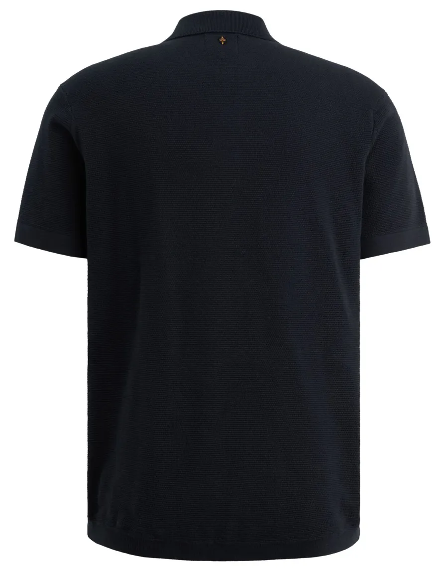 Donkerblauw poloshirt PME Legend drie knoopssluiting