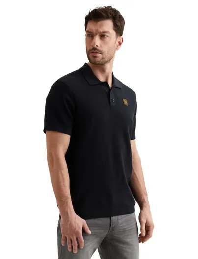 PME Legend Donkerblauw poloshirt PME Legend drie knoopssluiting