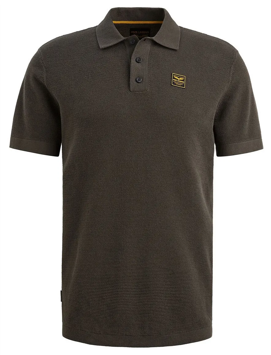 Donkergroen poloshirt PME Legend ribgebreide boorden