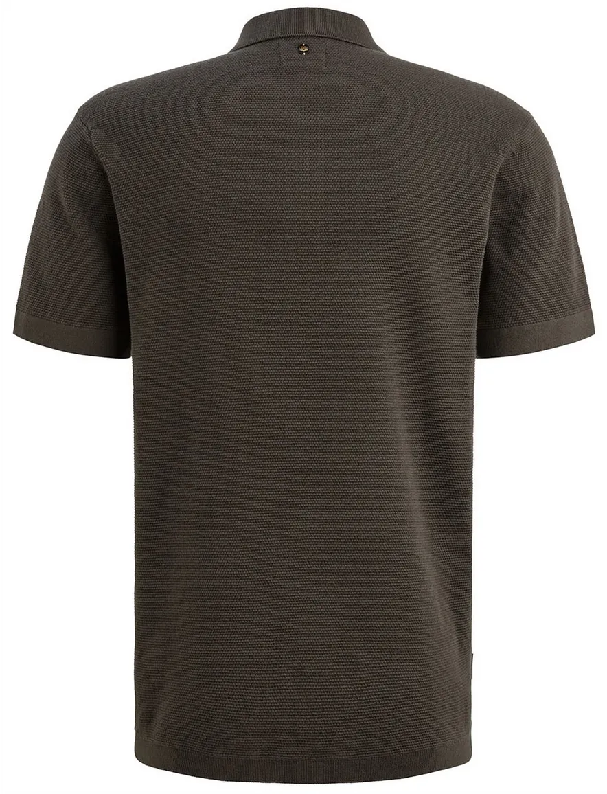Donkergroen poloshirt PME Legend ribgebreide boorden