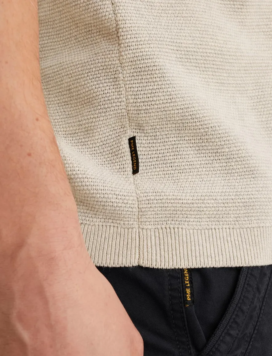 PME Legend Poloshirt beige structuur