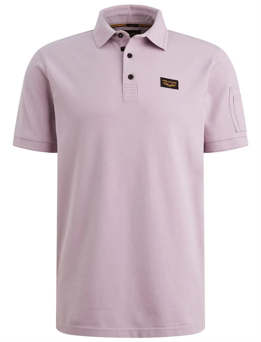 Poloshirt PME Legend roze katoen wijde fit