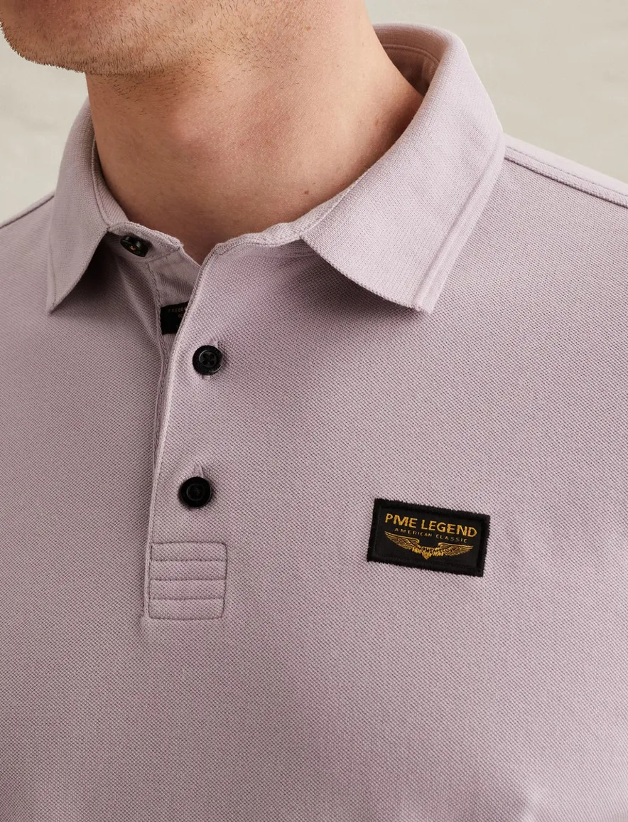 Poloshirt PME Legend roze katoen wijde fit