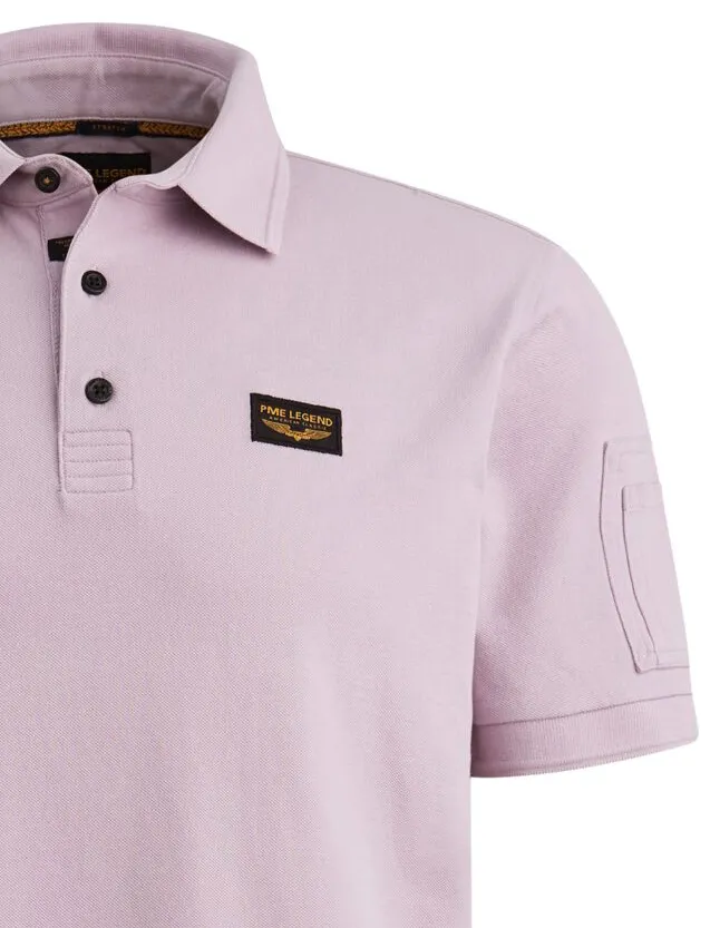 Poloshirt PME Legend roze katoen wijde fit