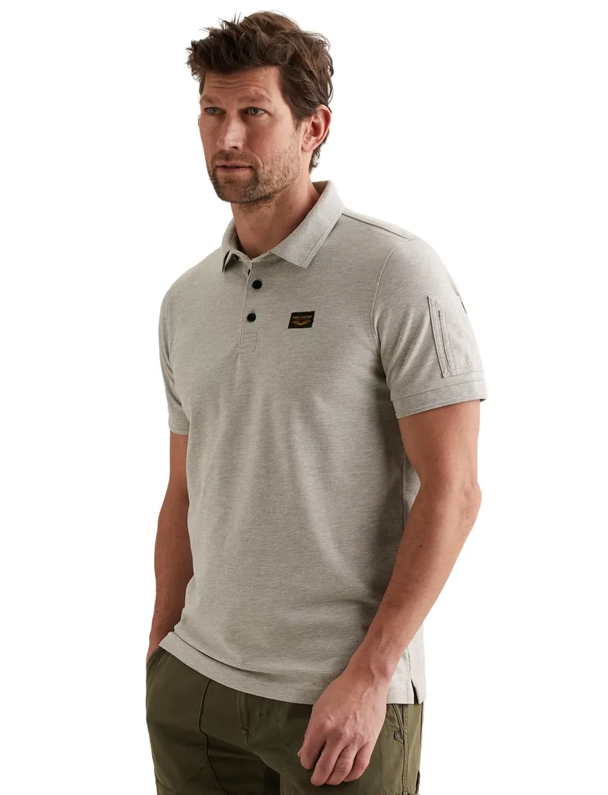 Poloshirt PME Legend grijs katoen stretch
