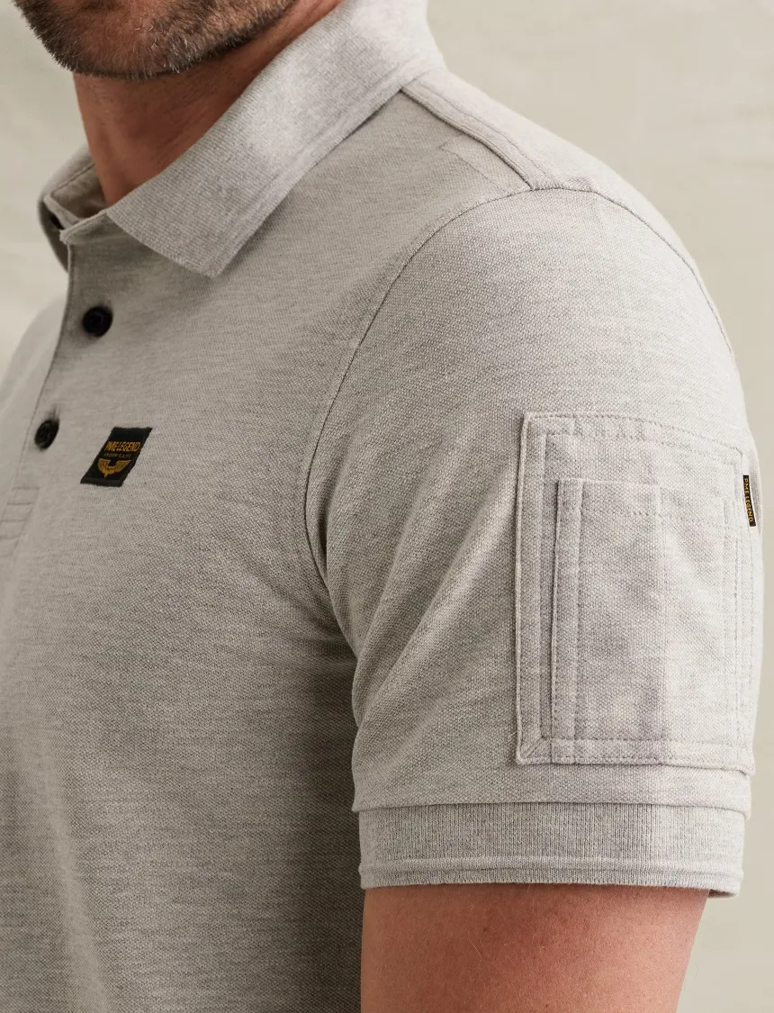 Poloshirt PME Legend grijs normale fit