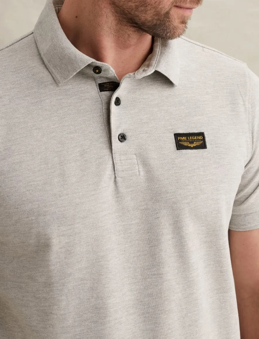 Poloshirt PME Legend grijs katoen stretch