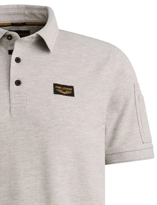 Poloshirt PME Legend grijs katoen stretch