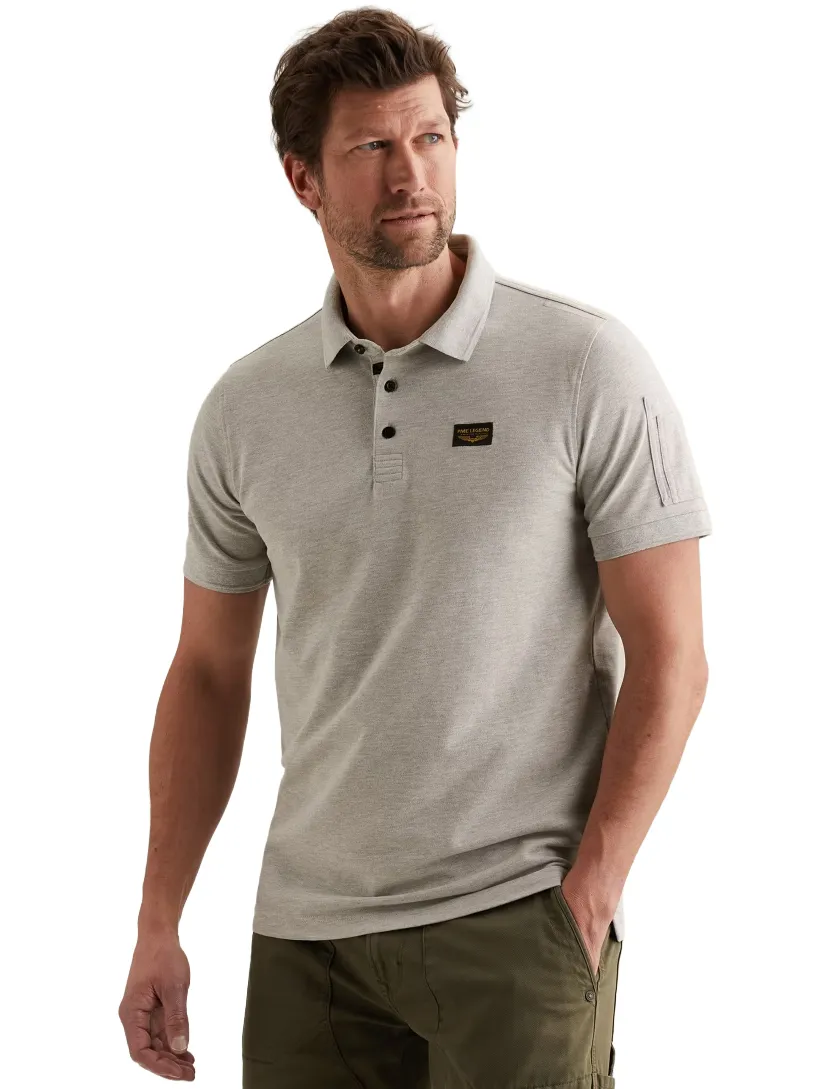 Poloshirt PME Legend grijs normale fit