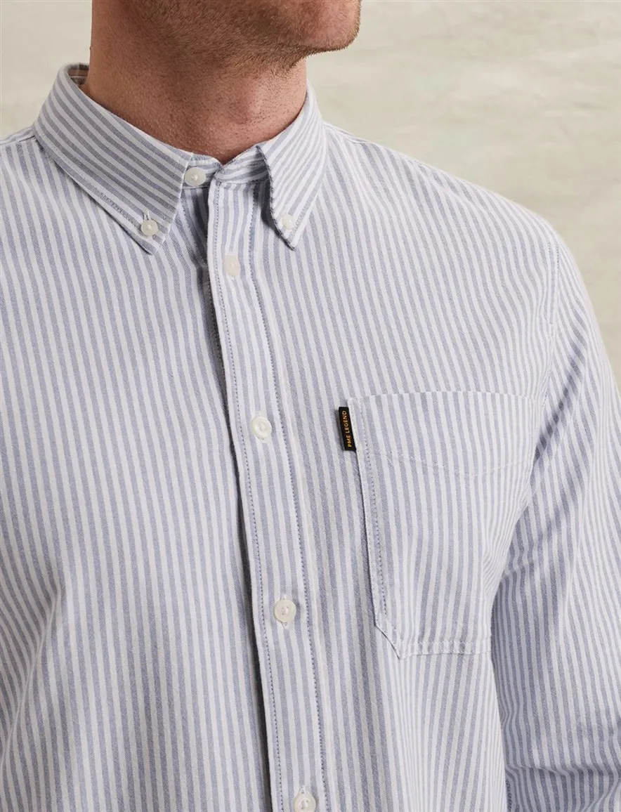 PME Legend Overhemd blauw wit gestreept