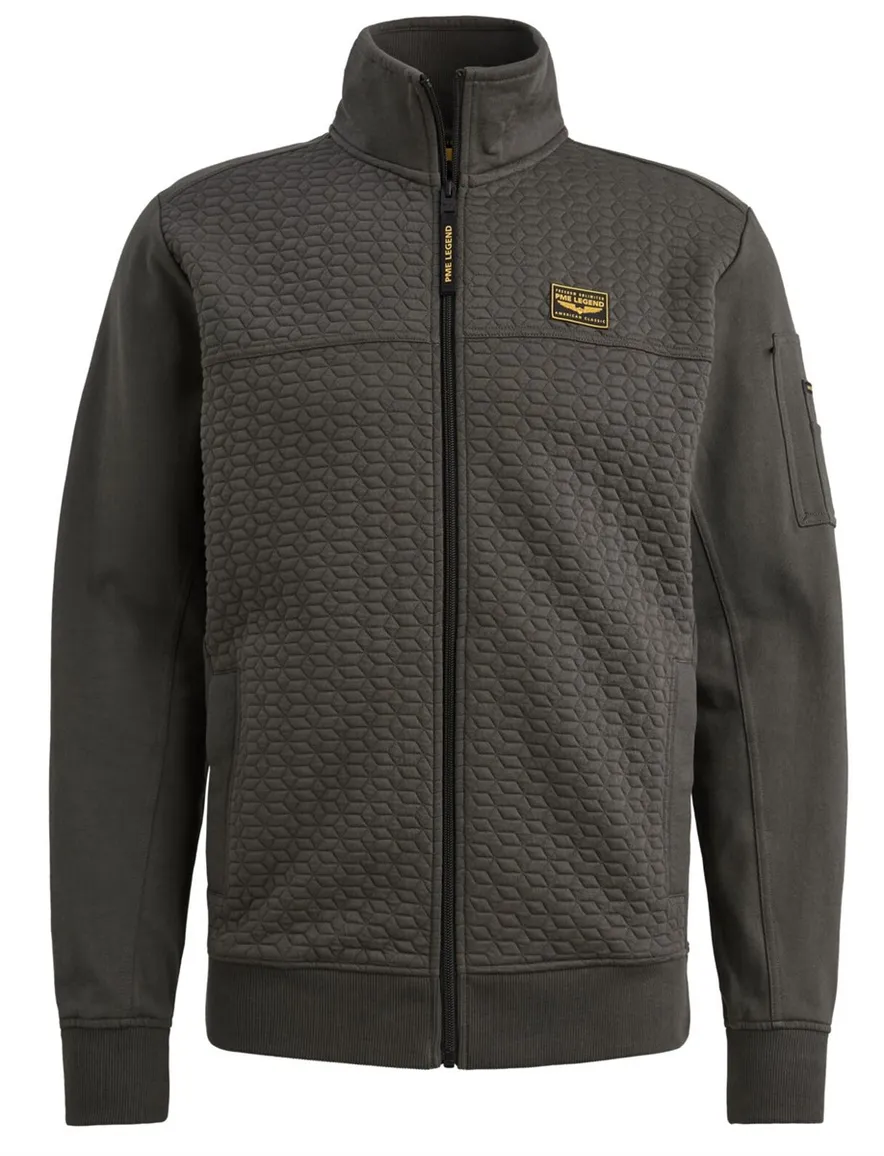PME Legend vest donkergroen structuur sweat stof