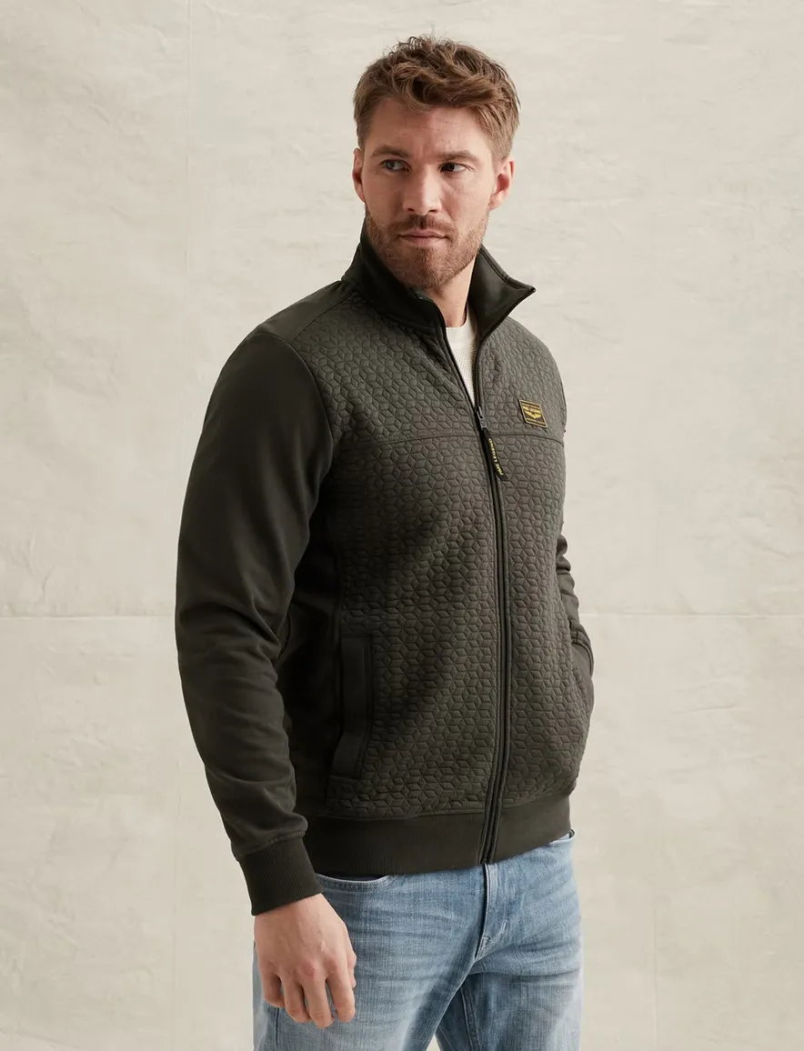 PME Legend vest donkergroen structuur sweat stof