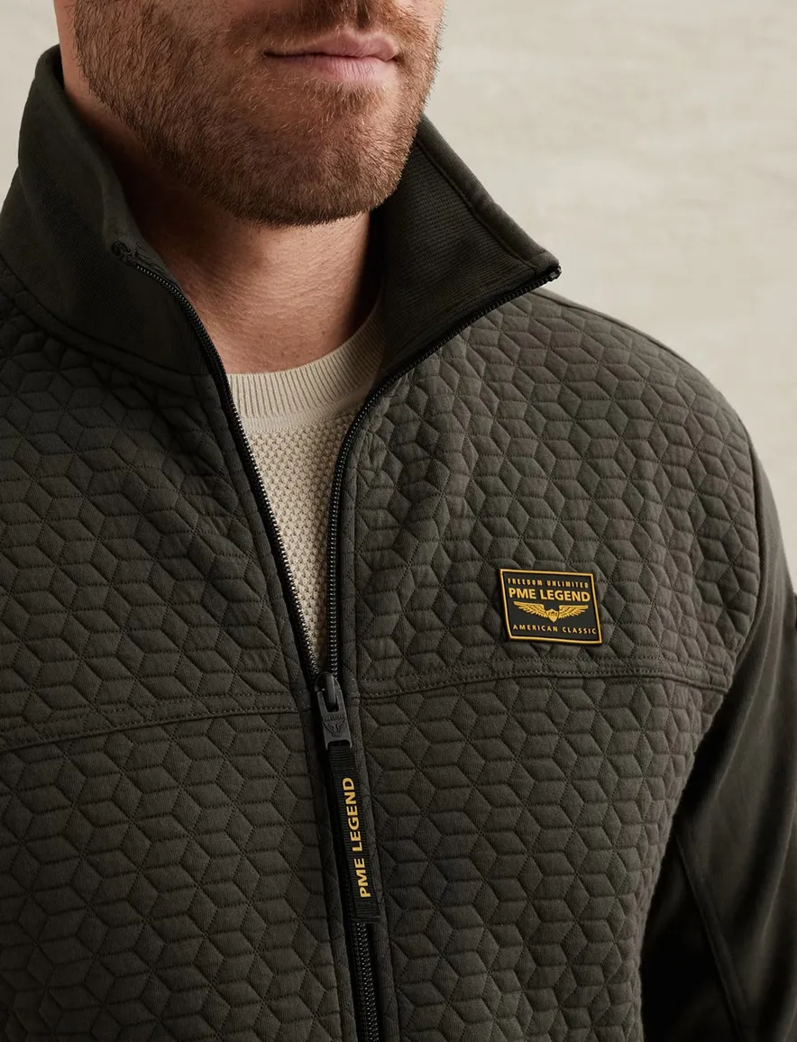 PME Legend vest donkergroen structuur sweat stof