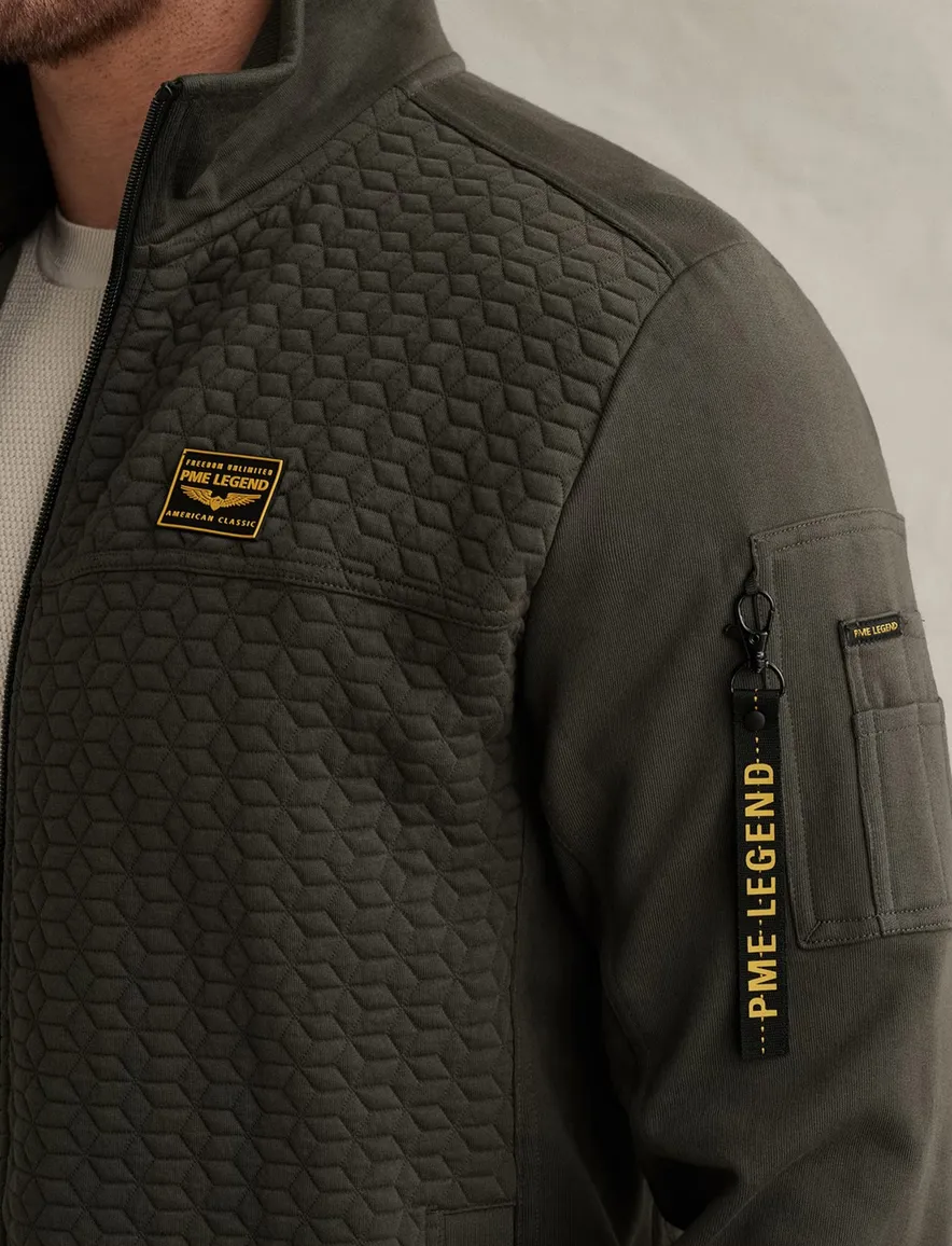 PME Legend vest donkergroen structuur sweat stof