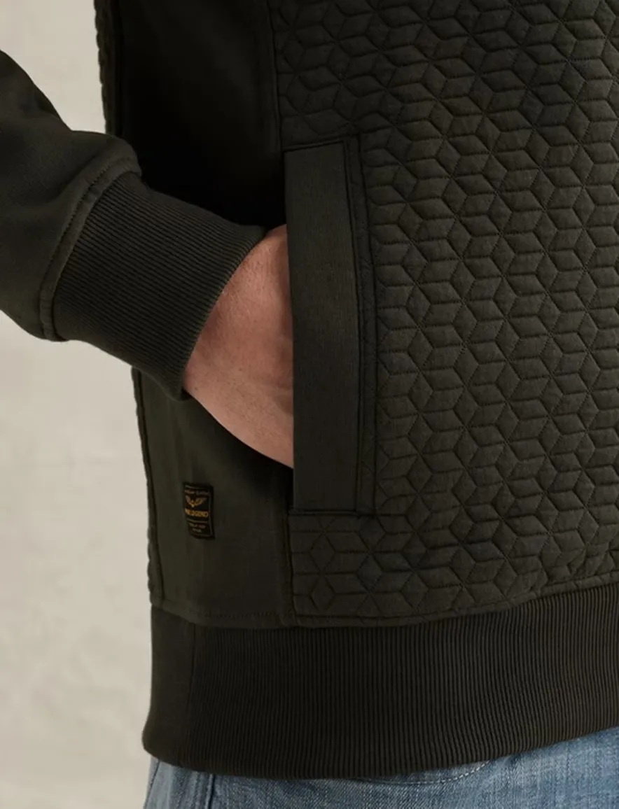 PME Legend vest donkergroen structuur sweat stof