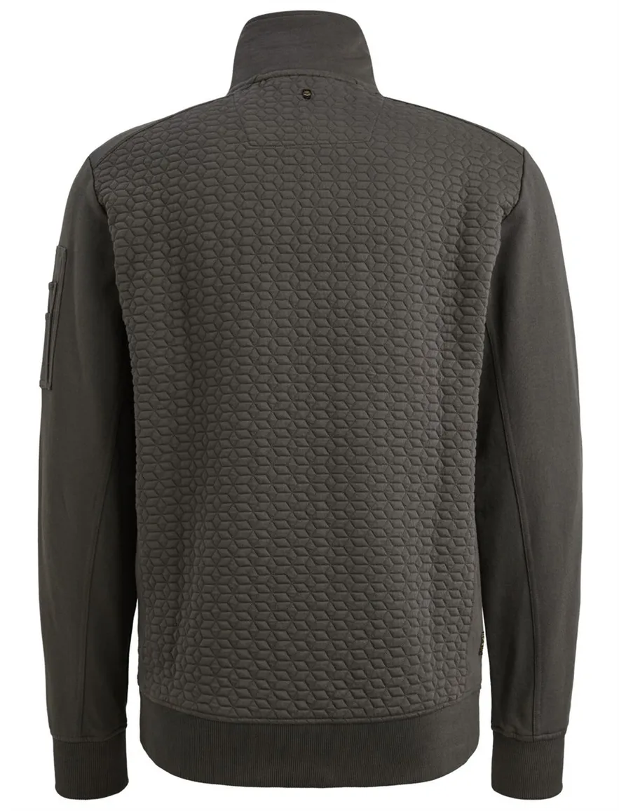 PME Legend vest donkergroen structuur sweat stof