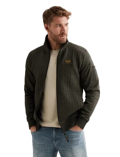 PME Legend Donkergroen vest PME Legend textuur