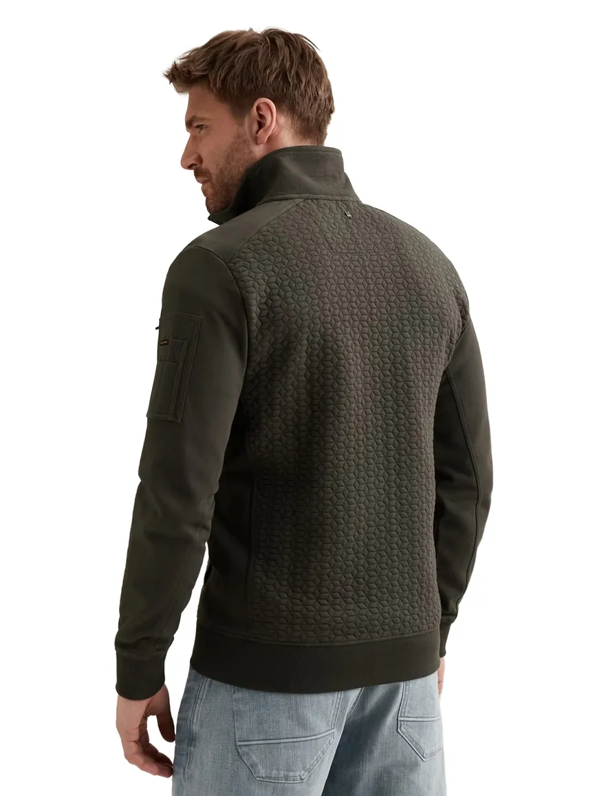 PME Legend vest donkergroen structuur sweat stof