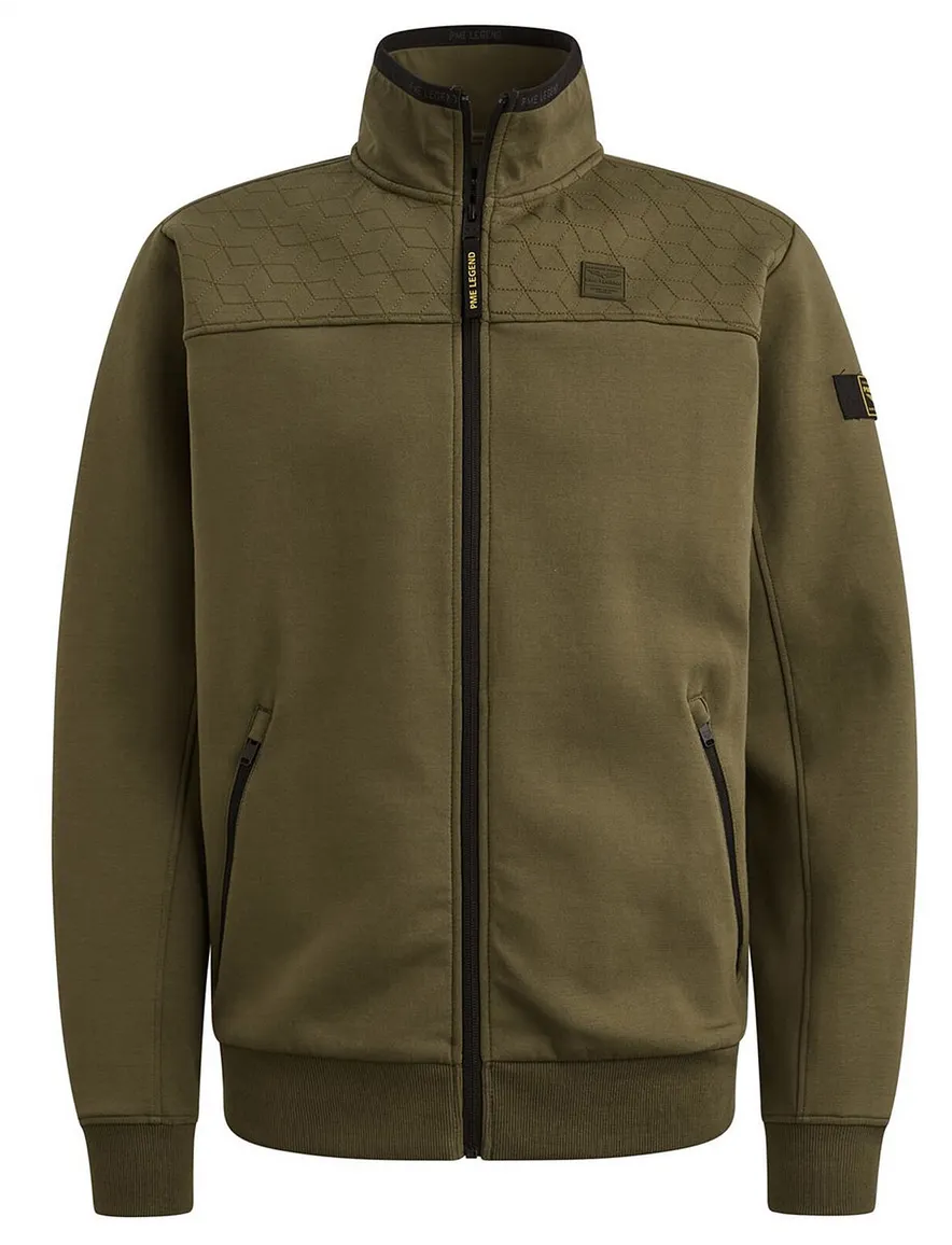 PME Legend Zip vest donkergroen interlock