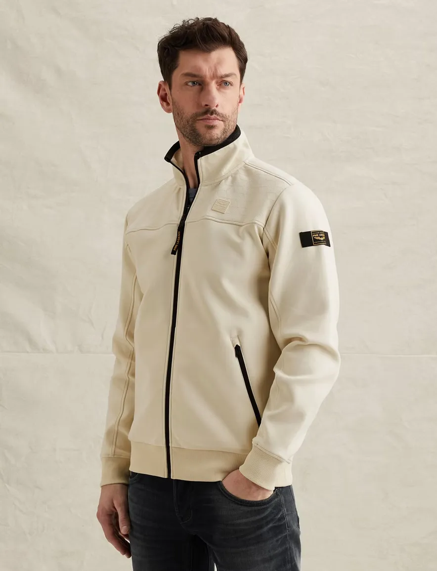 Vest beige PME Legend structuren mix schouder