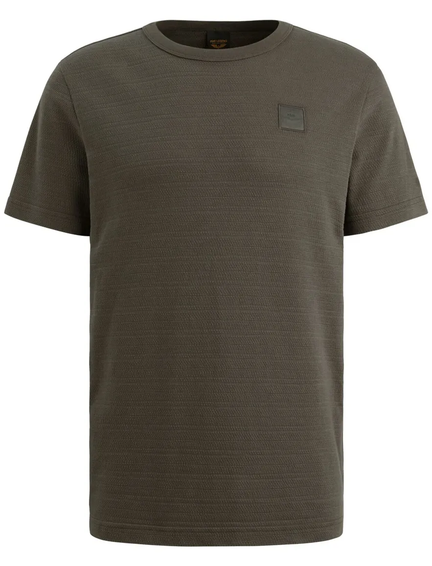 T-shirt PME Legend groen gestreept katoen