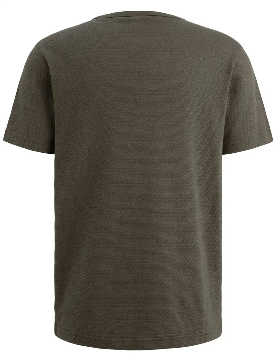 T-shirt PME Legend groen gestreept katoen