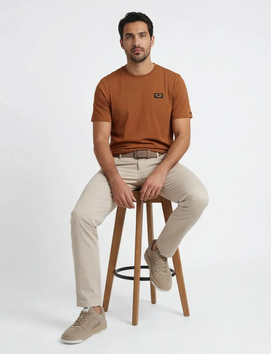 T-shirt PME Legend oranje katoen