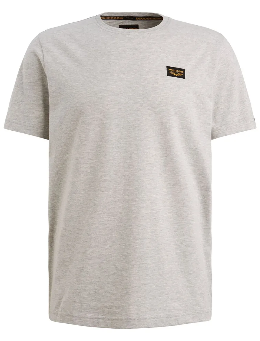 T-shirt grijs PME Legend ronde hals gemêleerd